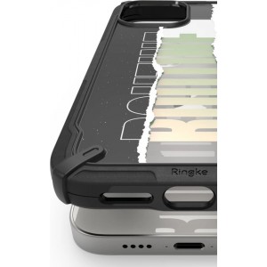 Ringke Fusion X Design durable PC Case with TPU Bumper for iPhone 12 mini black (Ticket band) (XDAP0018)