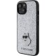 Cg Mobile Sas Karl Lagerfeld case for iPhone 15 6,1" silver hardcase Fixed Glitter Choupette Logo Metal Pin