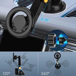 Alogy Magnetic car phone holder for car, car, window, cockpit, dashboard, phone, Mag Safe Alogy, Black