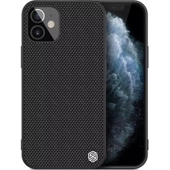 Nillkin Textured Case durable reinforced case with a gel frame and nylon on the back of the iPhone 12 mini black