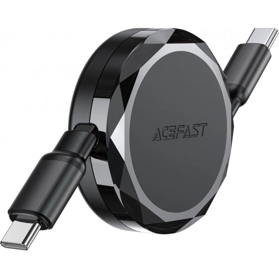 Acefast C13-03 USB-C - USB-C 60W Cable Retractable - Black