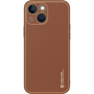 Dux Ducis Yolo case iPhone 14 Plus elegant cover made of ecological leather brown