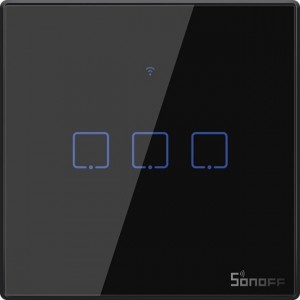 Sonoff T3EU3C-TX three-channel touch Wi-Fi wireless wall smart switches RF 433 MHz black (IM190314020)