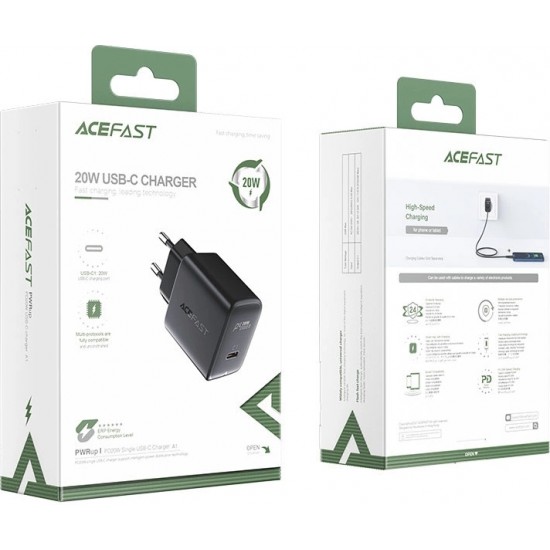 Acefast fast USB Type C 20W Power Delivery charger black (A1 EU black)