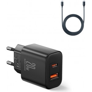 Joyroom EU Joyroom JR-TCF05 20W USB-A USB-C charger + USB-C cable - black