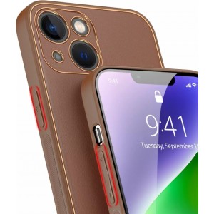 Dux Ducis Yolo case iPhone 14 Plus elegant cover made of ecological leather brown