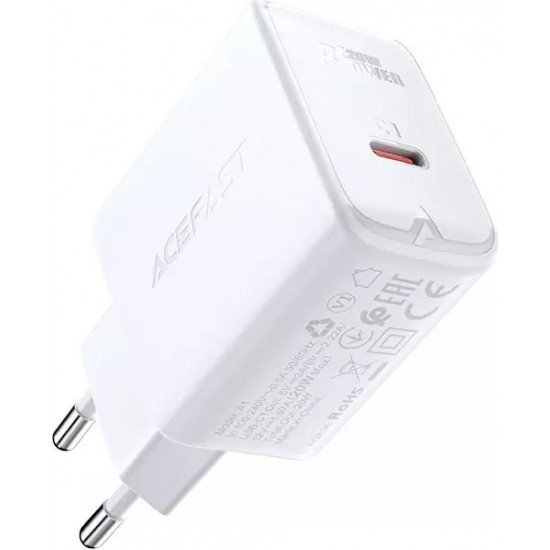 Acefast fast charger USB Type C 20W Power Delivery white (A1 EU white)