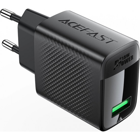 Acefast A90 Charger GaN USB-A QC 18W - Black