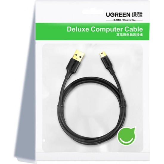 Ugreen 5 pin gold-plated USB cable - mini USB 0.5m black (US132)