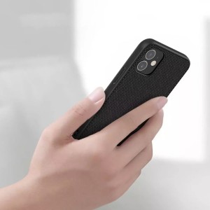 Nillkin Textured Case durable reinforced case with a gel frame and nylon on the back of the iPhone 12 mini black