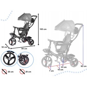 Trike Fix Lite 2in1 Коляскa и трехколесные велосипед Cерый