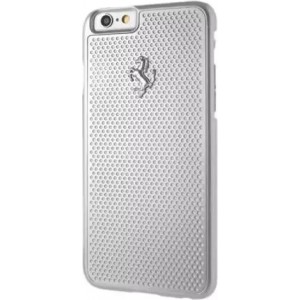 Ferrari Etui na telefon Ferrari Hardcase iPhone 6/6S perforated aluminium  srebrny/silver