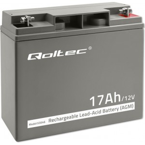 Qoltec AGM battery | 12V | 17Ah | Maintenance-free | Efficient| LongLife | for UPS, scooter