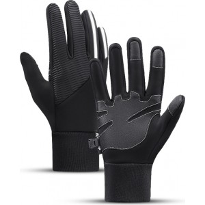 Hurtel Insulated, non-slip sports phone gloves (size L) - black