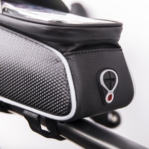 Waterproof bike frame bag with shielded phone holder Model01black