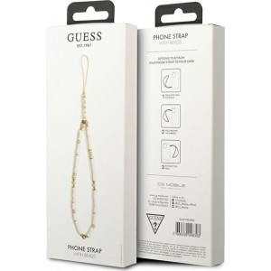 Guess pendant GUSTPEAW Phone Strap white/white Heishi Beads