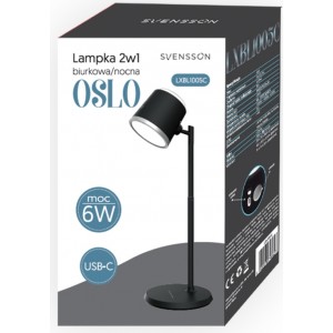 Lamex Andrzej Leszek Sp.k. Svensson Desk/Night lamp 2in1 OSLO magnetic-detatchable 6W black