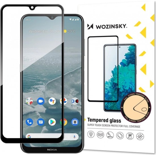 Wozinsky super durable Full Glue tempered glass full screen with frame Case Friendly Nokia G20 black