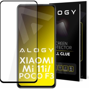 Alogy Full Glue tempered glass for case friendly case for Xiaomi Poco F3 / Mi 11i Black