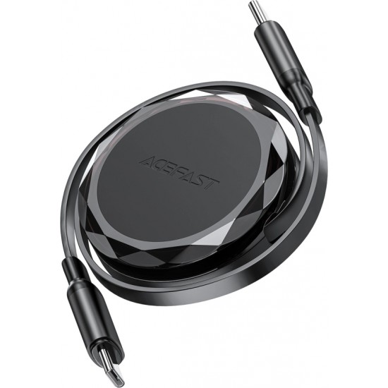 Acefast C13-03 USB-C - USB-C 60W Cable Retractable - Black