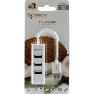 Sbox H-204W USB 4 Ports HUB Coconut White