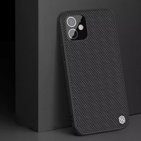 Nillkin Textured Case durable reinforced case with a gel frame and nylon on the back of the iPhone 12 mini black