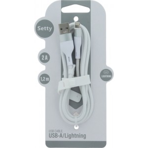 Setty USB - Lightning cable 1,2 m 2A KNA-L-1.220 white