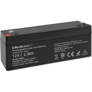 Qoltec AGM battery | 12V | 2.3Ah | Maintenance-free | Efficient| LongLife | for UPS, scale, cash register