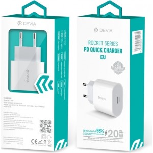 Devia wall charger Rocket PD 20W 1x USB-C white