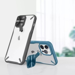 Nillkin Cyclops Case durable case with camera cover and foldable stand for iPhone 13 Pro blue