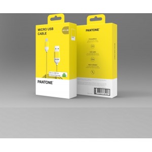 PANTONE cable USB - microUSB 1,5m 2,4A PT-MC001-5 Yellow 102C