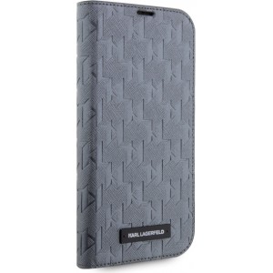 Karl Lagerfeld case for iPhone 14 Pro 6,1" KLBKP14LSAKLHPG silver BT Saffiano Mono