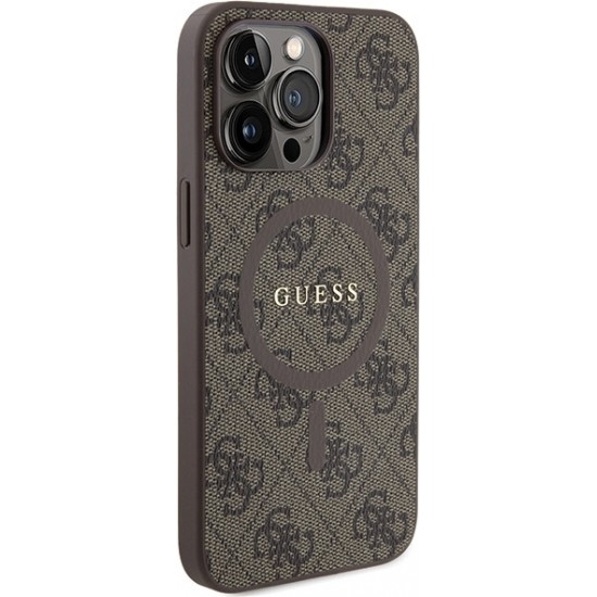 Cg Mobile Sas Guess case for iPhone 13 Pro 6,1" GUHMP13LG4GFRW brown HC MAGSAFE PU 4G RING CLASSIC LOGO