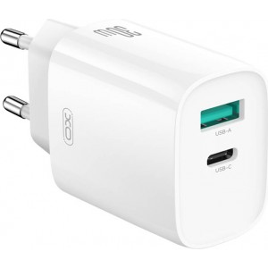 XO Wall charger XO CE30, 30W, 1x USB-C, 1x USB-A