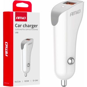 Amio Car charger USB-A 2.1A 12/24V AMiO-03873