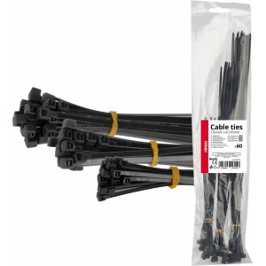 Amio Plastic cable ties black long set 60 pcs. AMIO-04315