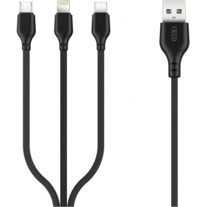 XO cable NB103 3in1 USB - Lightning + USB-C + microUSB 1,0 m 2,1A black