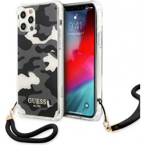 Guess case for iPhone 11 GUHCN61KSARBK black hard case Camo Collection