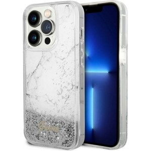 Guess case for iPhone 14 Pro 6,1" GUHCP14LLCSGSGH white hard case Liquid Glitter Marble