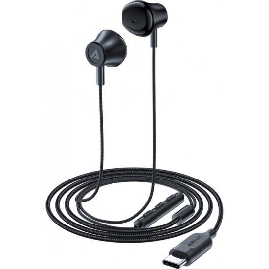 Acefast L2 in-ear headphones with USB-C connector, microphone and remote control 1.2 m - black