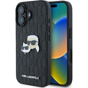 Karl Lagerfeld case for iPhone 16 Plus 6,7" KLHCP16MPGKLKCPK black Hard Monogram Karl&Choupette Head Pin