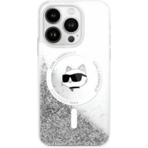 Karl Lagerfeld case for iPhone 16 6,1" KLHMP16SLGCHSGH transparent Hard Liquid Glitter Choupette Head MagSafe