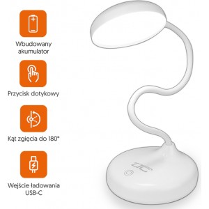 Lamex Andrzej Leszek Sp.k. Wireless LED desk Lamp 6W, 3000/4500/6000K, touch control, 3000mAh, white, LTC