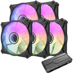 Darkflash Computer fan set Darkflash INF8 ARGB 5in1 120x120 (black)