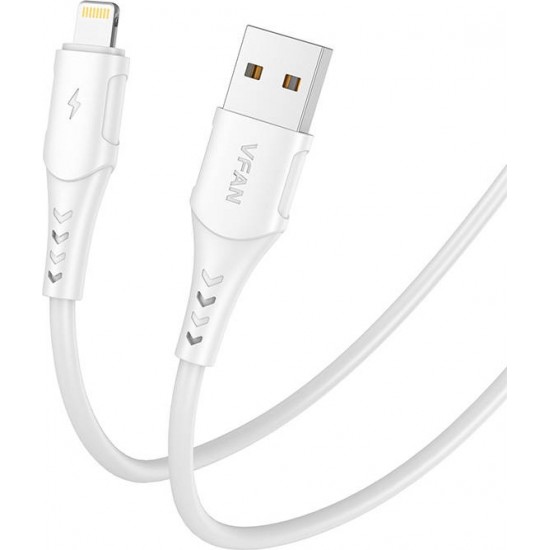 Vipfan USB to Lightning cable VFAN Colorful X12, 3A, 1m (white)