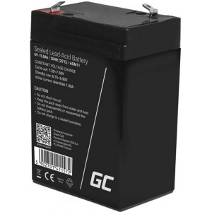 Green Cell Rechargeable battery AGM 6V 5Ah Maintenancefree for UPS ALARM