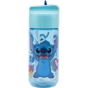 Stor Water bottle with Straw for Kids STOR 75036 430 ml Stitch Palms (blue)