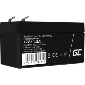 Green Cell Maintenance-free AGM VRLA Green Cell AGM41 12V 1.3Ah Battery (for alarm system, cash register, toy)