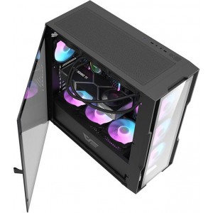 Darkflash DK431 Glass computer case (black) + 4 RGB fans