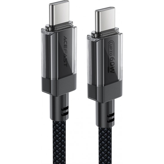 Acefast C12 USB-C / USB-C PD cable 60W 480Mb/with nylon braid - black